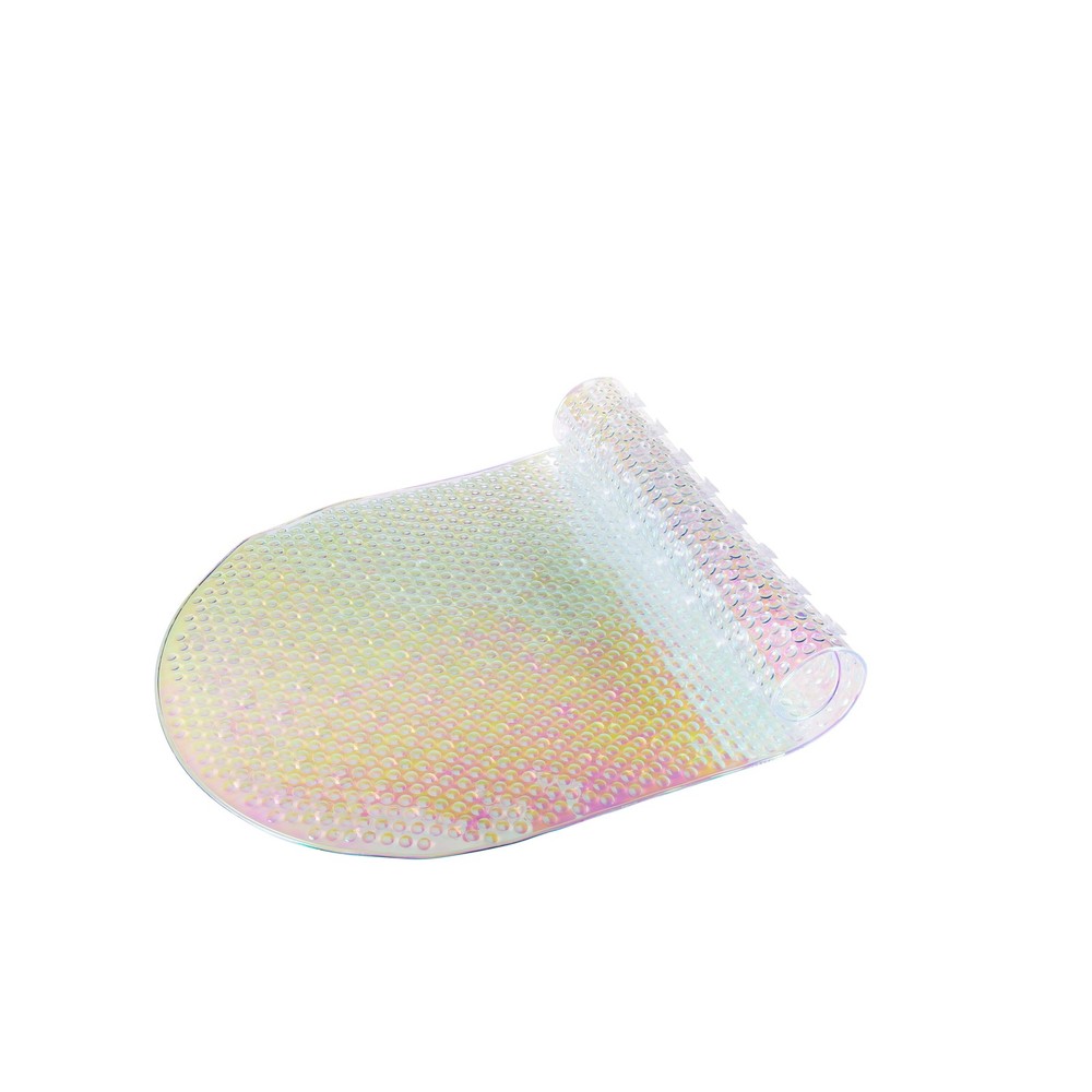 Jumbo Soft Oval Bath Mat Iridescent 36x18 Inch Plush Non-Slip