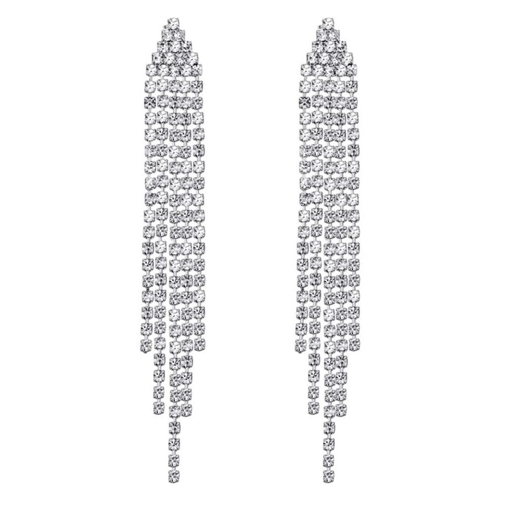 SELOVO Chandelier Tassel Linear Drop Earrings for Party Jewelry Clear Austrian Crystal