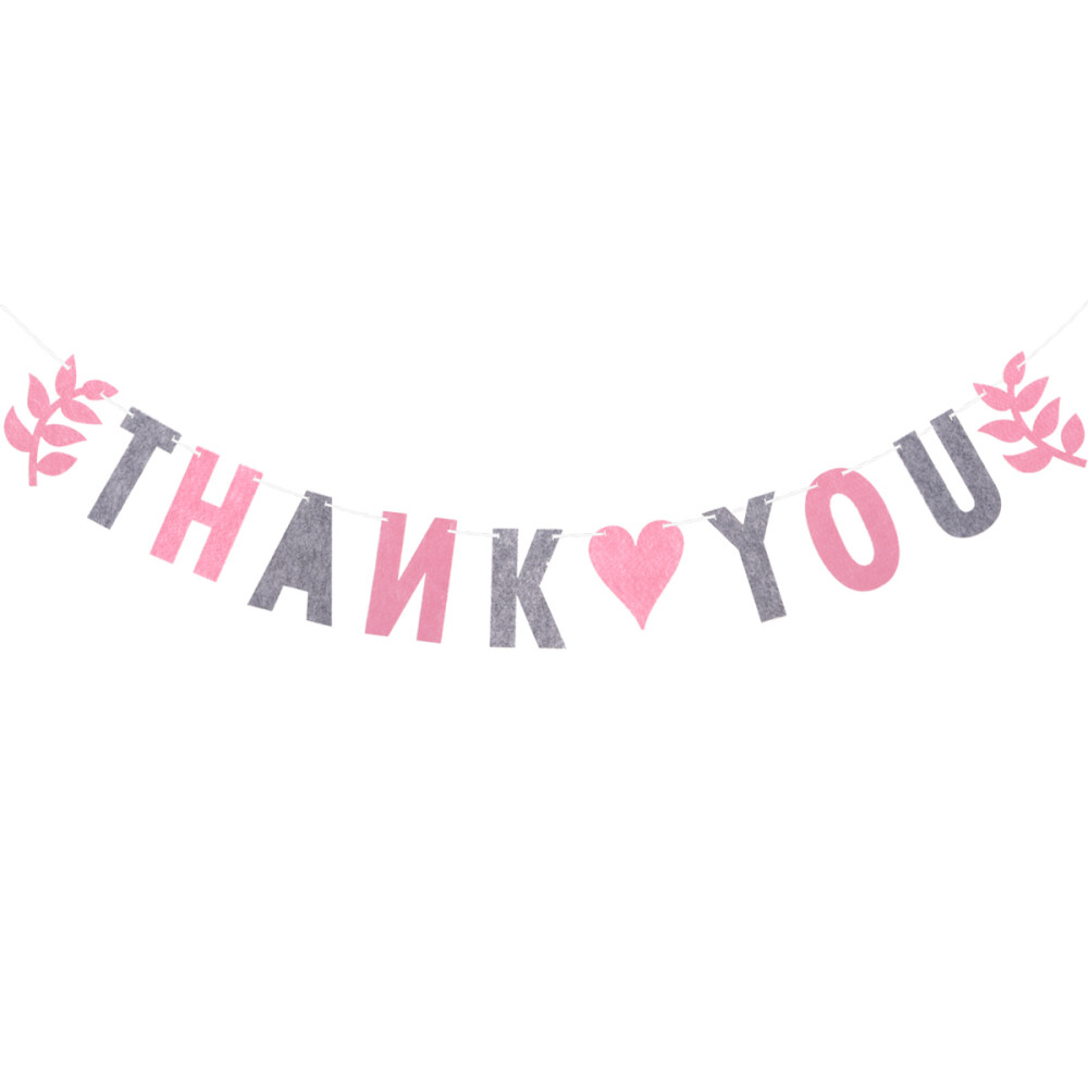 3.5ft Thank You Friendship Birthday Bunting Banner Reusable Party Decor