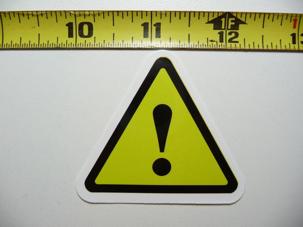 Funny Exclamation Point Warning Caution Sticker for Scrapbooking and Novelty Use