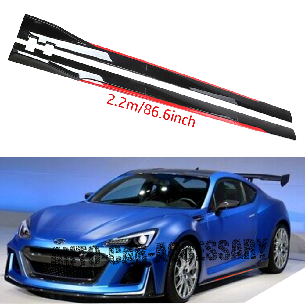 For Scion FR-S Side Skirt Extension Body Kit Splitter Spoiler Glossy Black & Red