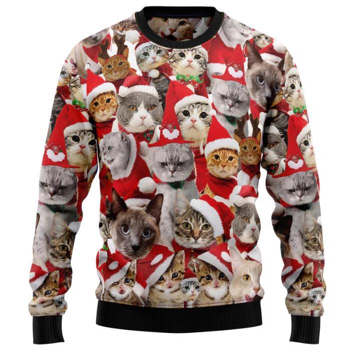 Lovely Cats Ugly Christmas Sweater  Cats Lovers Gift  Funny Sweater  Full Size