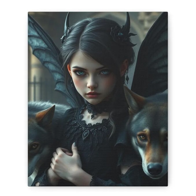 Wall Art for Fantasy Home Decor Lovers. Art Title: Midnight Pack Faerie