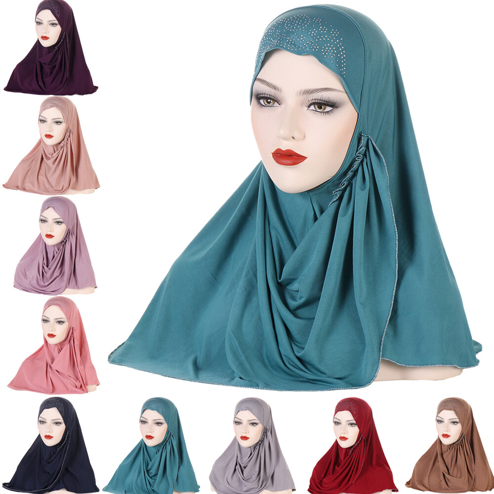 Ramadan Muslim Women Instant Hijab Turban Headscarf Shawl Wrap