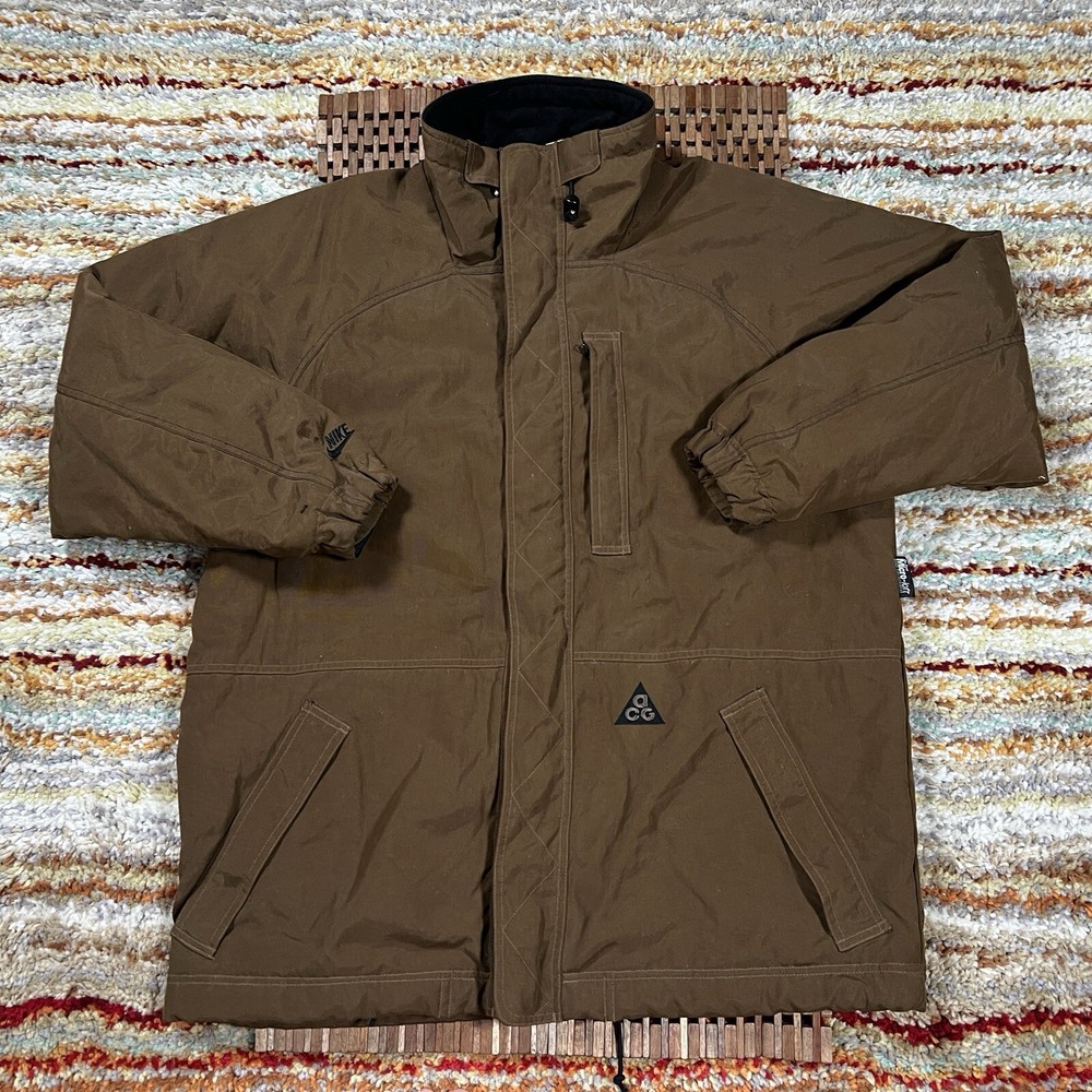 Vintage Nike ACG Canvas Barn Jacket Brown Insulated Micro-Loft Large L
