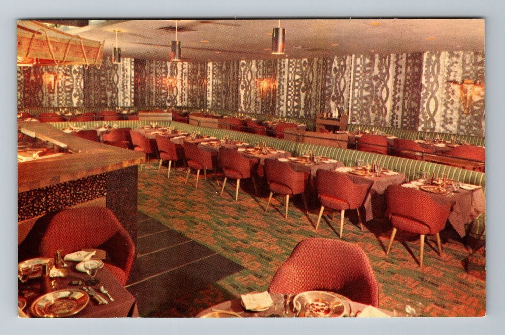 Vintage Rochester NY Manger Hotel Hearth Embers Dining Postcard
