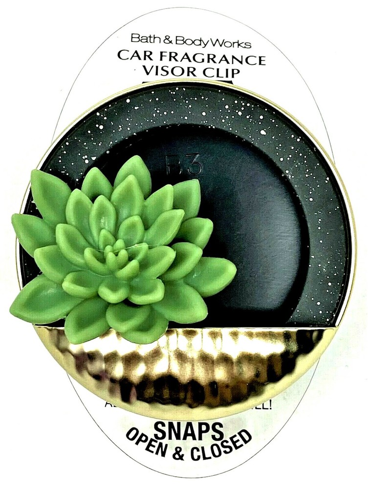 Bath Body Works Scentportable Visor Clip Succulent Black Gold Car Air Freshener