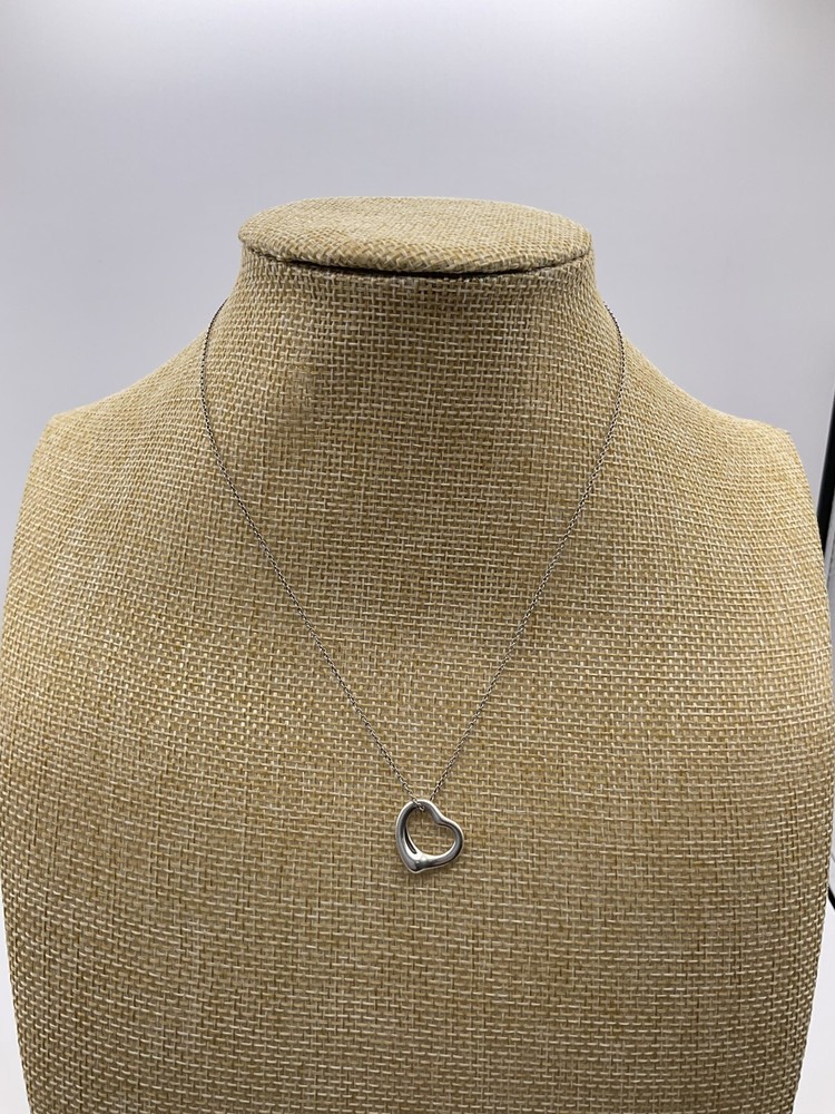 TIFFANY & Co. Elsa Peretti Open Heart Pendant Necklace 925
