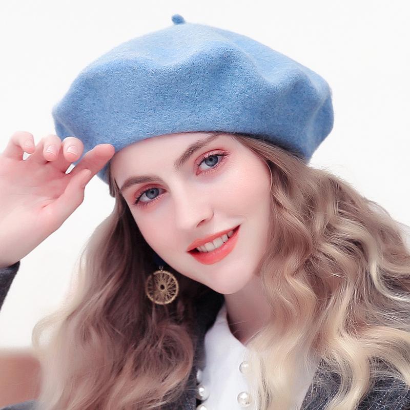 Wool Beret Hats Women Winter French Hat Girls Solid Color Fashion Autumn Winter