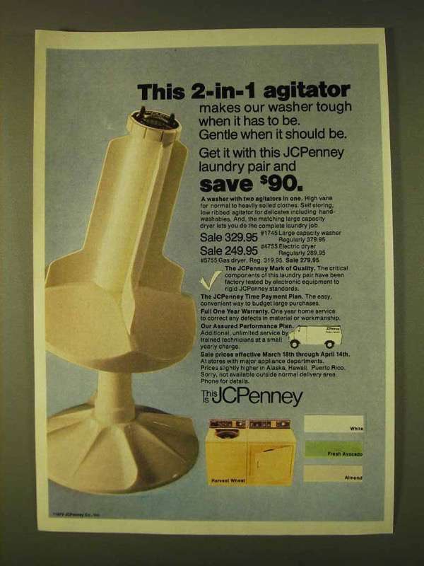 1979 JCPenney Washer & Dryer Ad - 2-in-1 Agitator