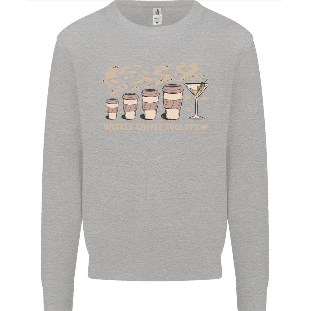 Weekly Coffee To Alcohol Evolution Wine Mens Sweatshirt Jumper