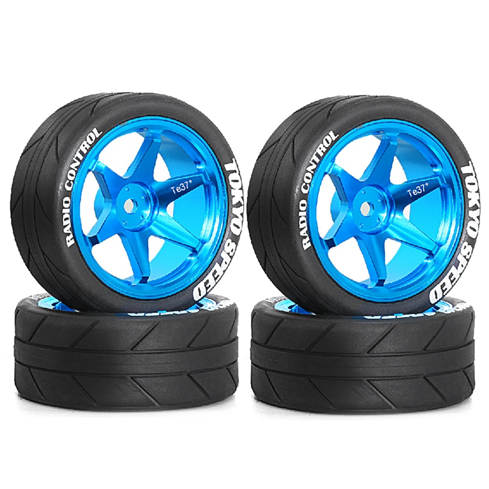 Tamiya TT01 TT02 XV01 TA06 A959 PTG2 HPI Kyosho RC Metal Wheel Rims Tires