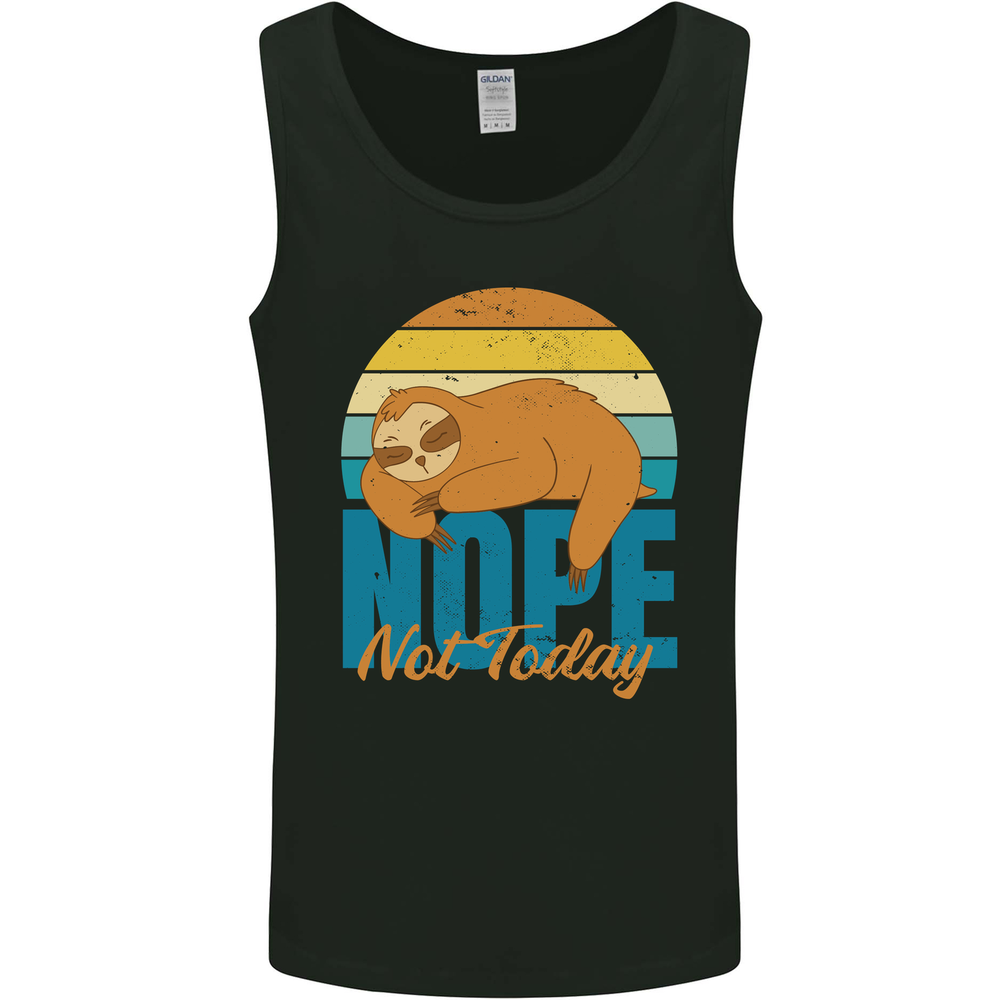 Sloth Nope Not Today Funny Lazy Mens Vest Tank Top