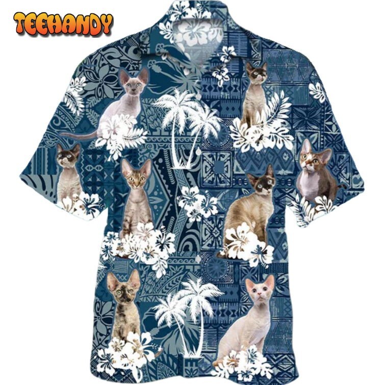 Devon Rex 3D Printed Animal Hawaiian Shirt for Men