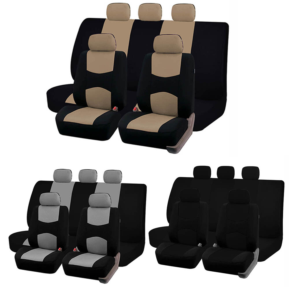 Cloth Front Rear Car 5 Seat Covers Full Set Cushion Protector Universal 5 Seat