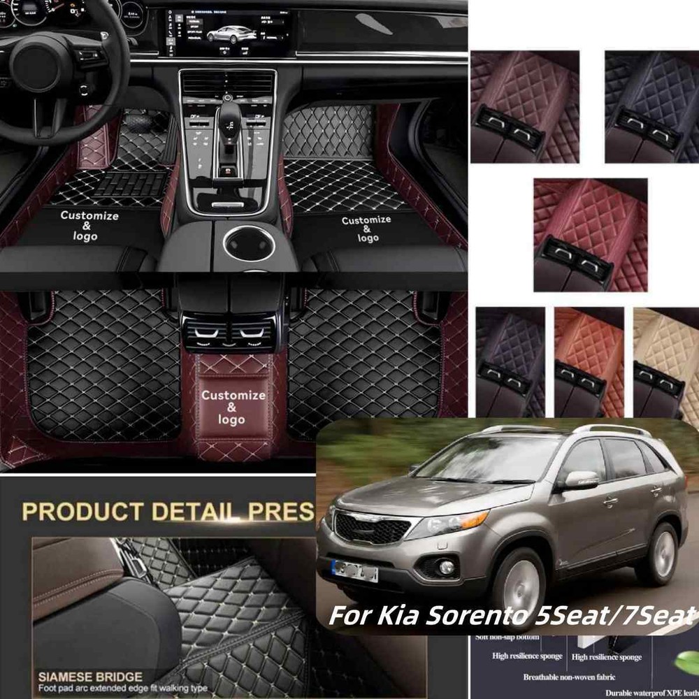For Kia Sorento 5Seat/7Seat Car Floor Mat Waterproof Carpets Full Covered Auto