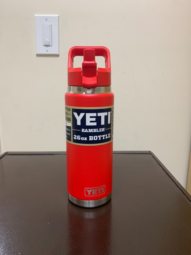 Yeti Rambler 26oz Straw Bottle in Rescue Red with Free Shipping