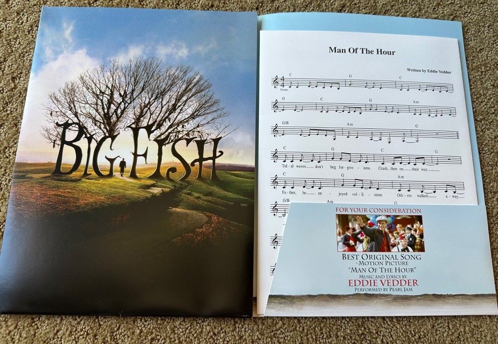 BIG FISH FYC SIGNED AUTOGRAPH SIGNED SHEET MUSIC DANNY ELFMAN EDDIE VEDDER