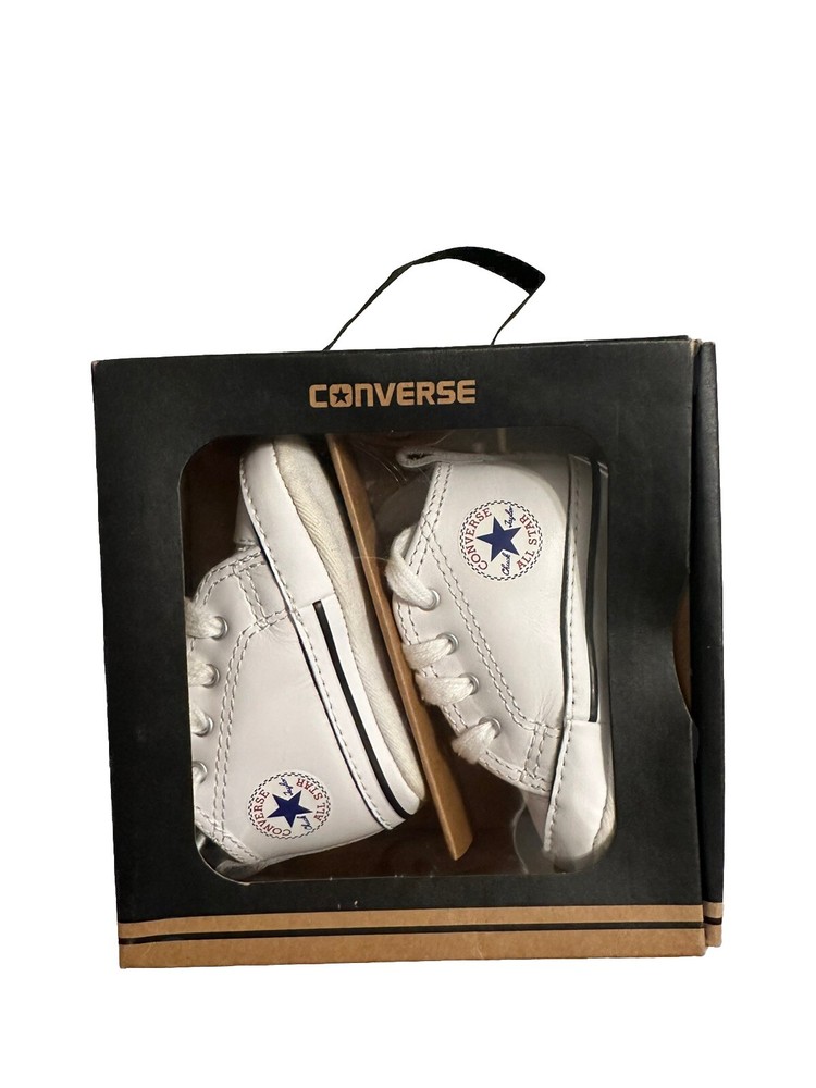 Baby Boy Girl Converse First Star White Sneaker Soft Sole Classic Crib Walkers