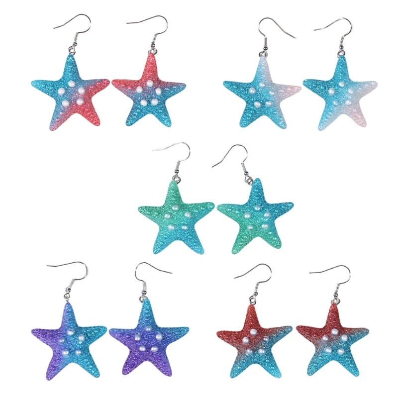 Sweet Cool Resin Pendant Earrings Fantasy Hoop Earrings Party Jewelry