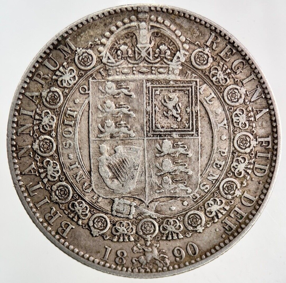 1890 Victoria Half-Crown Silver Coin in Fine Collectable Condition