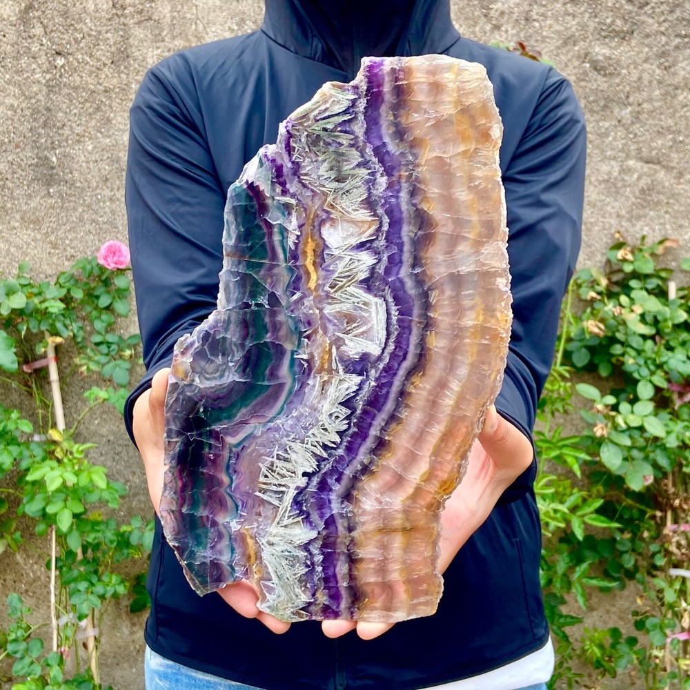 3.2LB Natural Rainbow Fluorite Crystal Flake Raw Stone Specimen