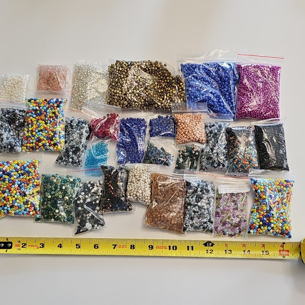 Multicolor Seed Round Glass Loose Glossy Transparent 2-4.9mm Jewelry Making Lot