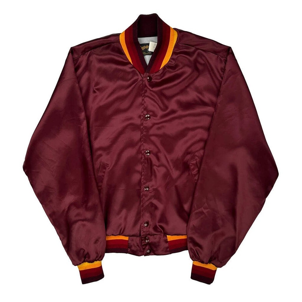 Made In USA Swingster Varsity Jacket - Large Burgundy Nylon