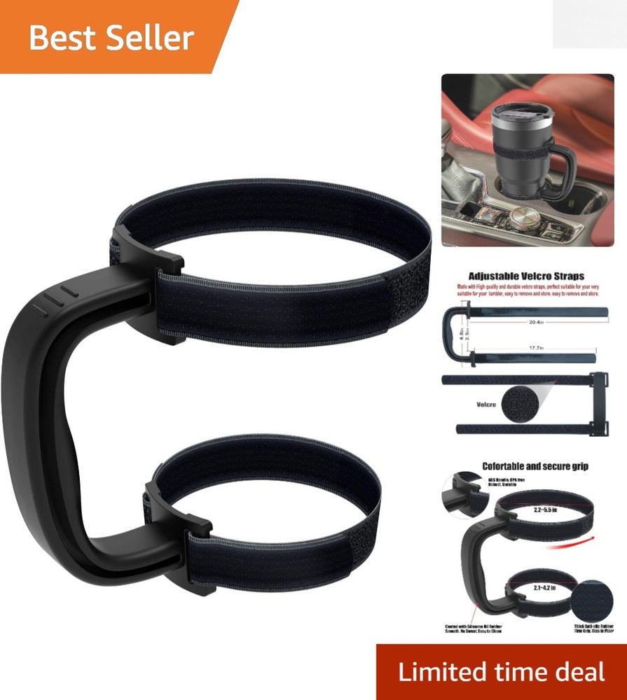 Upgraded Anti-Slip Adjustable Tumbler Handle in 5 Colors Fits 20oz to 40oz Cups