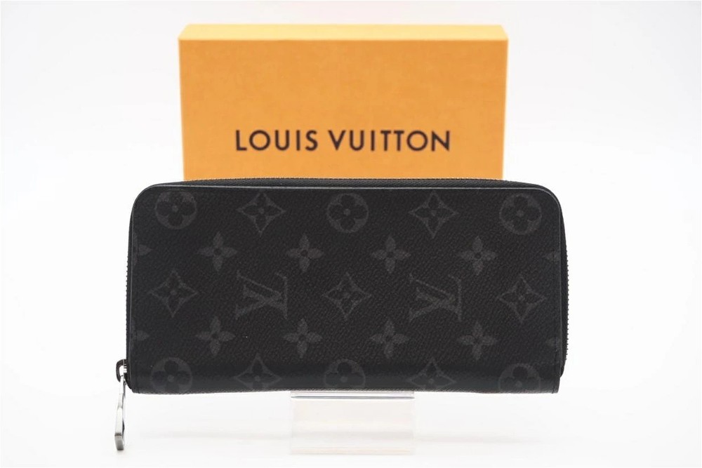 LOUIS VUITTON Eclipse Zippy Wallet Long Black/Gray Canvas Used