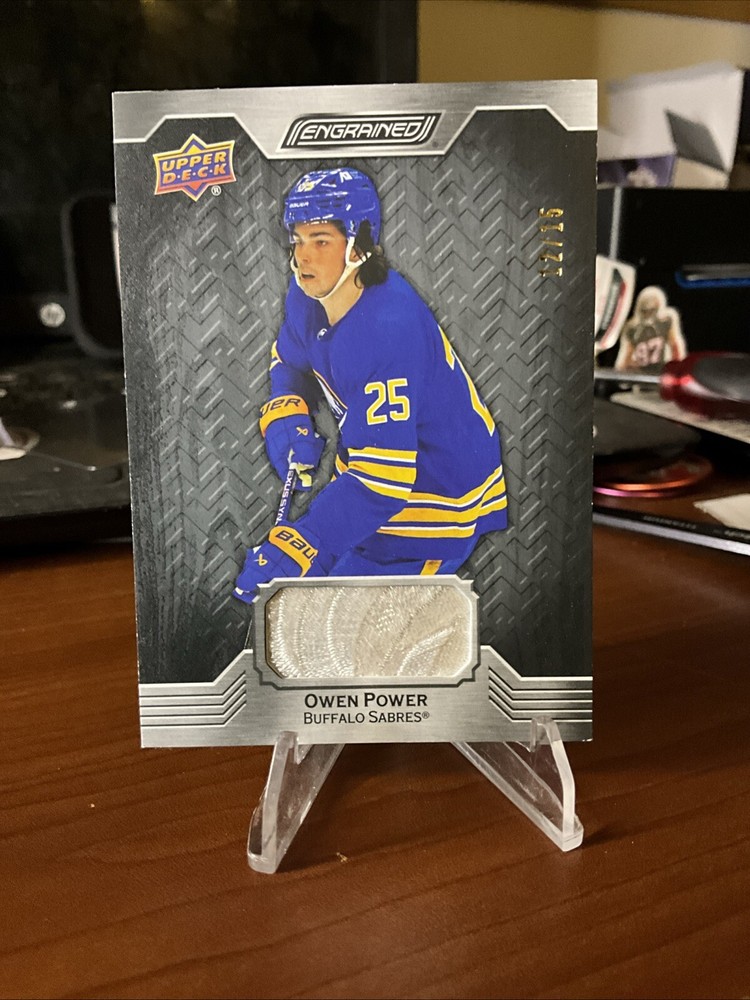 2023-24 UPPER DECK ENGRAINED OWEN POWER MAHOGANY PREMIUM PATCH AUTO 12/15