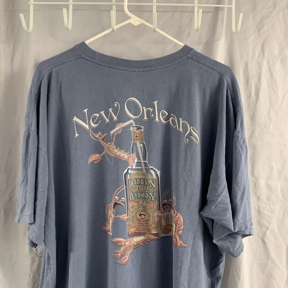 Vintage New Orleans Shirt Adult 2XL Blue Short Sleeve Whiskey DuckCo 90s Men’s