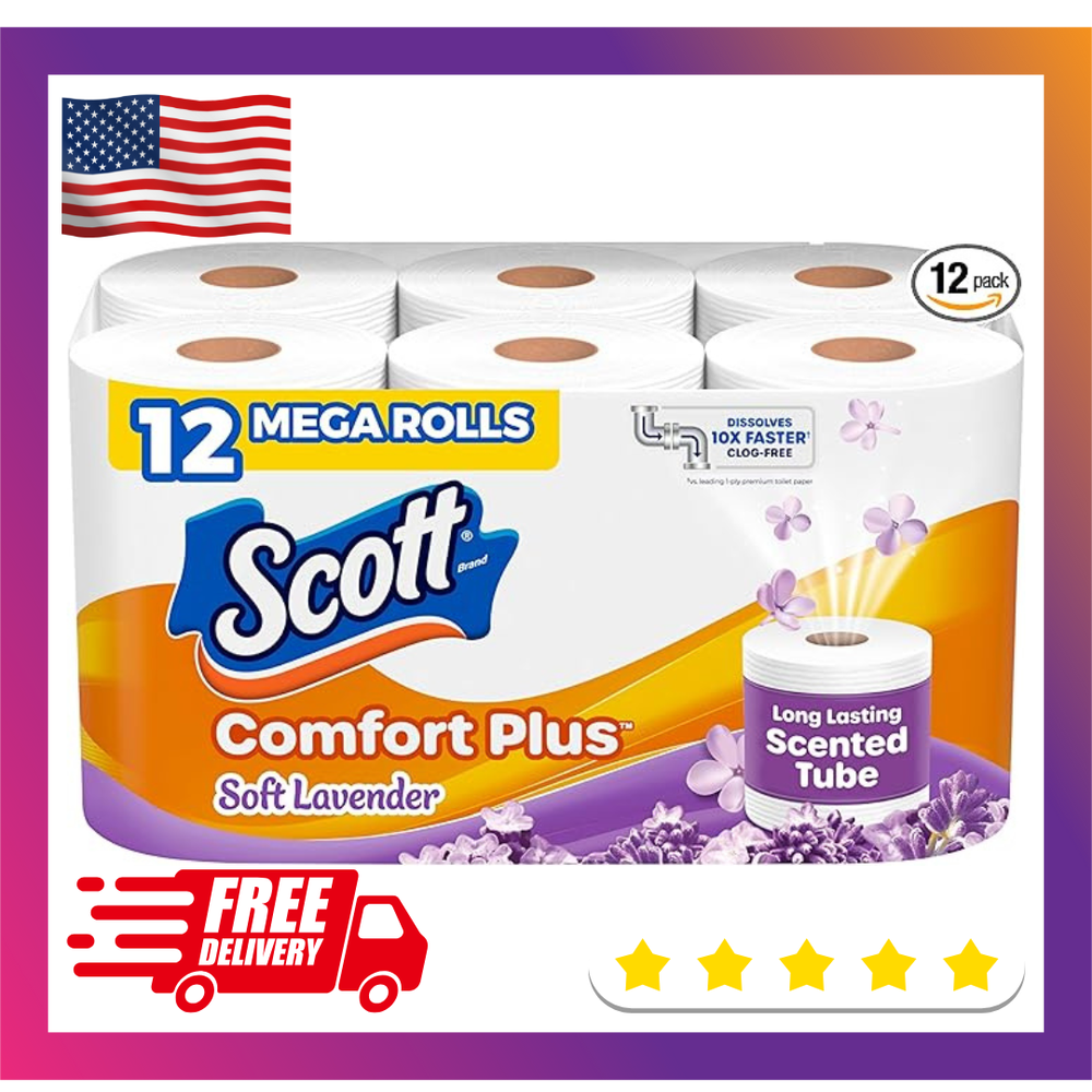 Scott ComfortPlus 1-Ply Toilet Paper 12 Double Rolls 231 Sheets Each