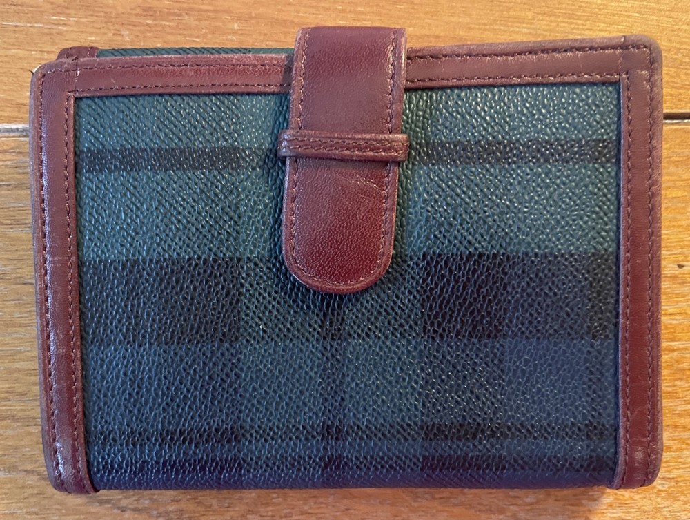 Vintage Polo Ralph Lauren Black Watch Tartan Plaid Coated Canvas Wallet