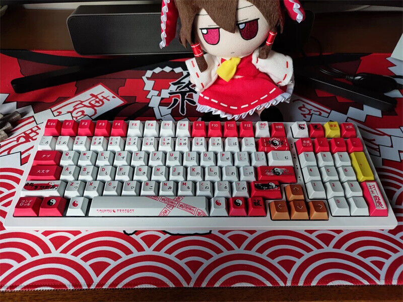 129KEYS Touhou Project Hakurei Reimu Cherry MX Mechanical Keyboard Keycaps