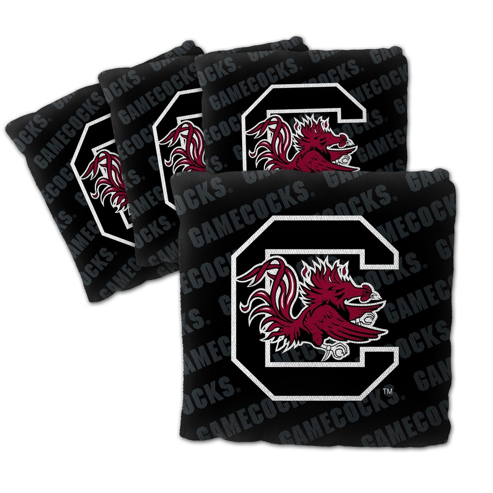 NCAA South Carolina Gamecocks 4-Piece Cornhole Bag Set in Black