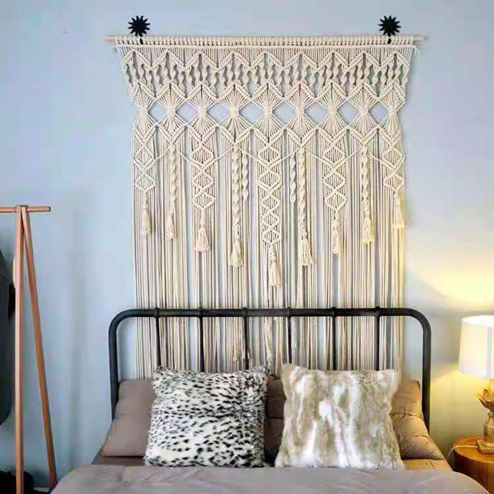 Macrame Woven Wall Hanging Tapestry Boho Backdrop Curtain Home Decor Handmade US