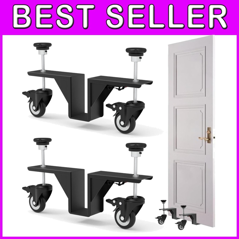2pcs Door Dolly Lifter Kit with 360° Rotating Wheels for Easy Door Installation