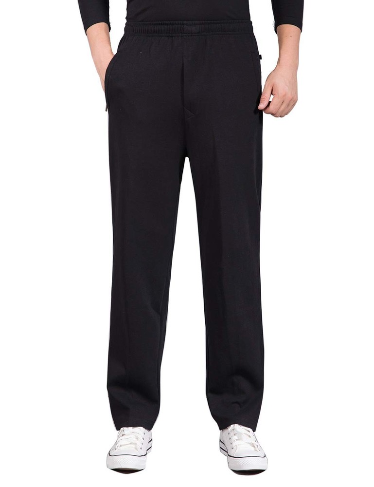 Men's Casual Cotton Jogger Sweatpant Elastic Waist Drawstring Zipper Front St...