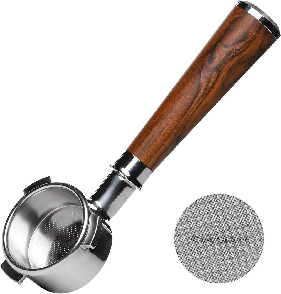 54mm Bottomless Portafilter with Puck Screen for Breville Machines, Stainless Steel