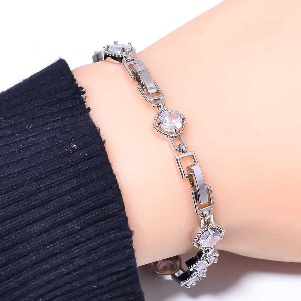 White Topaz 925 Sterling Silver Tennis Bracelet 7.99