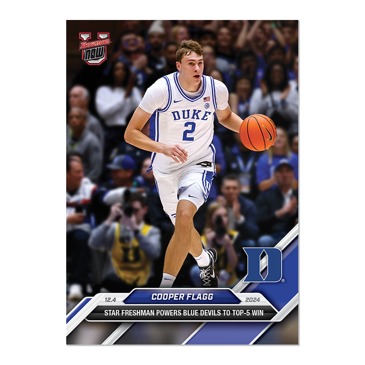 PRESALE Cooper Flagg #25  2024-25 Bowman U NOW Basketball Card Duke Blue Devils-image