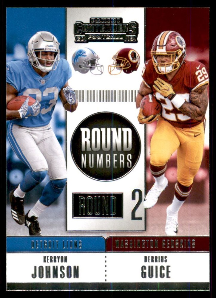 2018 Panini Contenders Round Numbers #8 Derrius Guice Kerryon Johnson