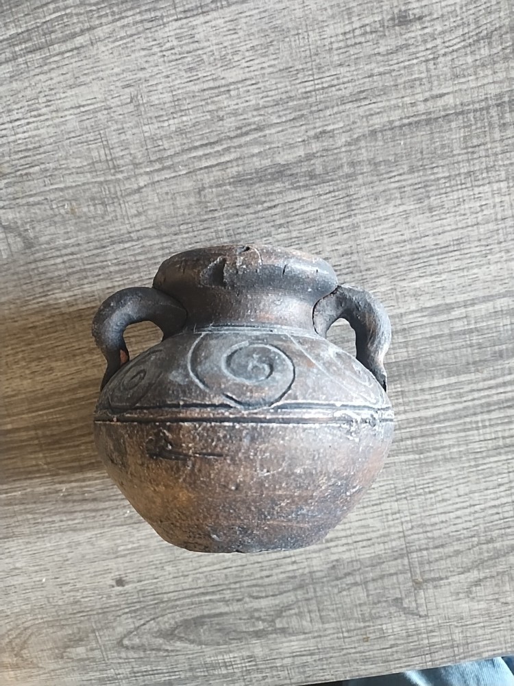 Vintage Pottery Amphora Vase for Pampas Grass and Dried Florals