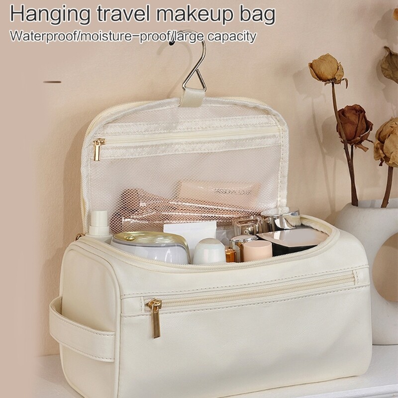 Large Capacity Travel Makeup Organizer Zipper Bag for Personal Care