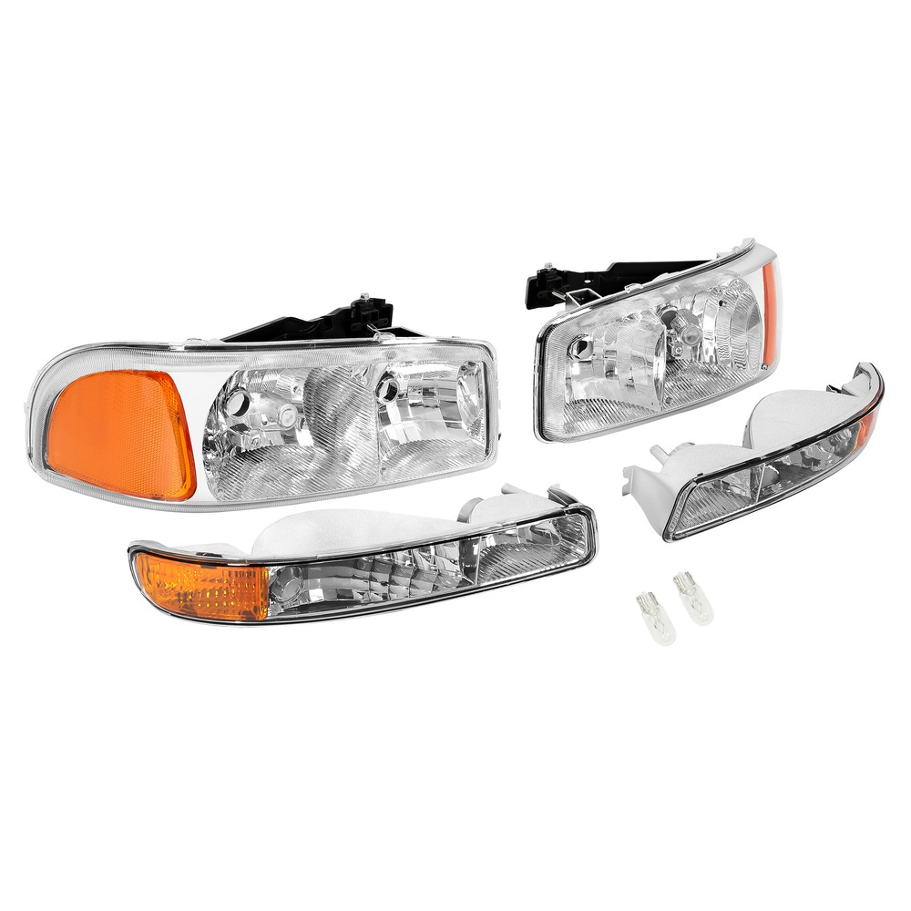 For GMC Sierra 1500 2500 HD Yukon 1999-2007 Headlights Bumper Signal Lamps 4PCS