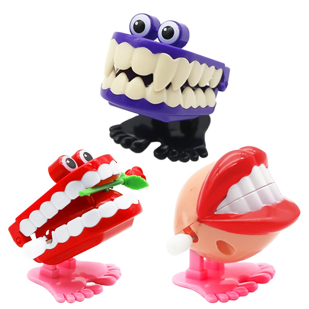 Wind-Up Walking Chattering Teeth Novelty Toy Fun Gag Gift