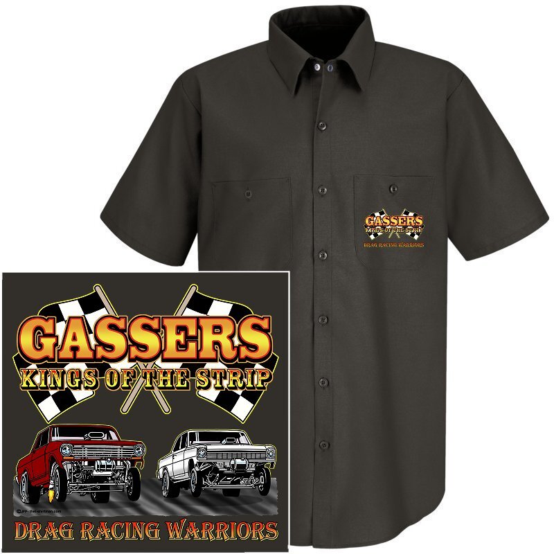 Old School Outlaw Gasser Drag Racing Warrior Car Kings Of The Strip Work Shirt 8