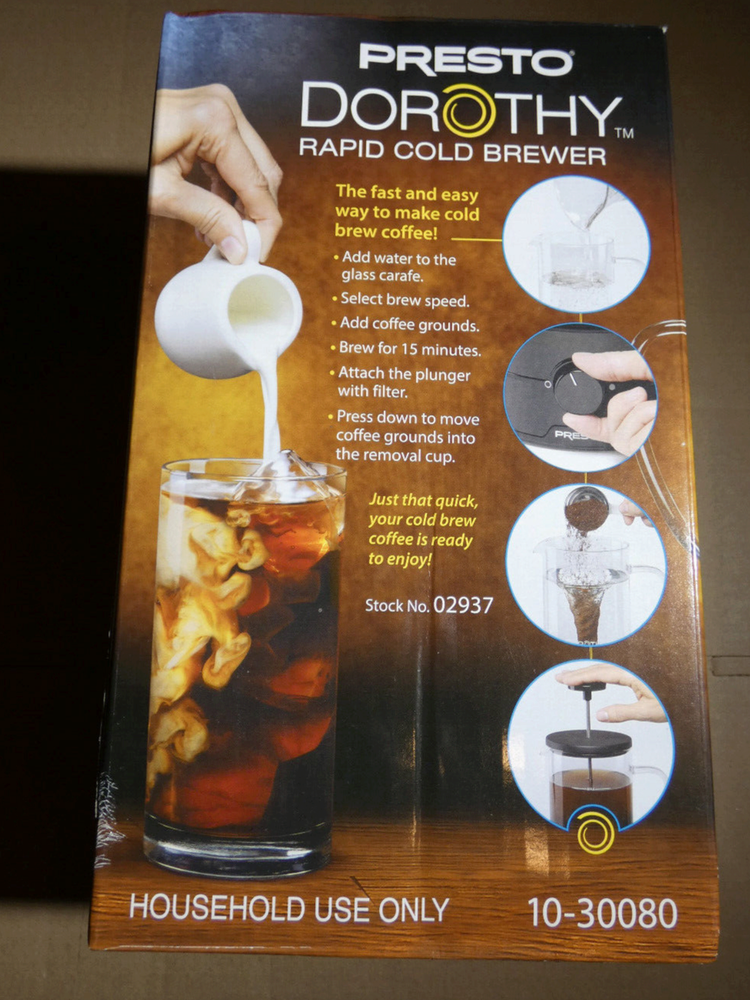 Presto Dorothy Rapid Cold Brew Coffee Maker for Iced Coffee – Fast & Easy Cold Brewing System – NEW