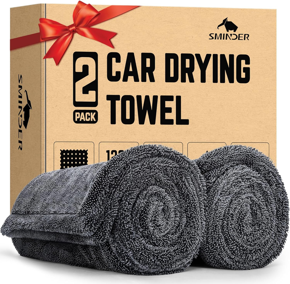 2-Pack 1200 GSM Microfiber Car Drying Towels 36x24 Ultra Absorbent